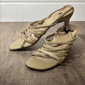 Stuart Weitzman Tan Strappy Heels